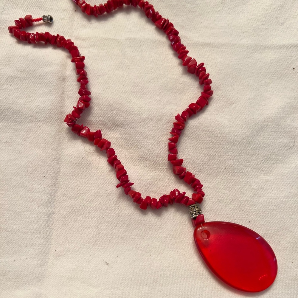 Red Coral (like) Carnelian Necklace